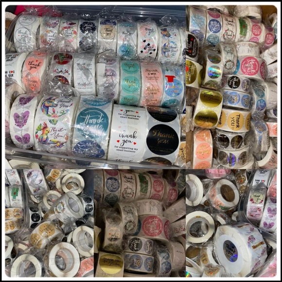 Special 5 Rolls Thank You Stickers 500 ct Mystery Box Bundle labels Variety - Picture 5 of 5